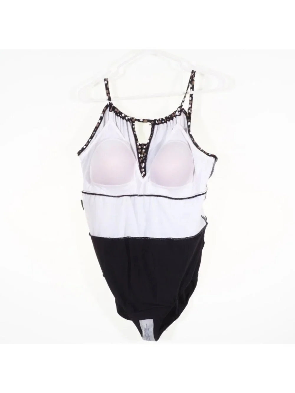 Catalina Swimsuit 18 W 20 W Piece Black Brown White Rouched Set in Bra 2X NWOT